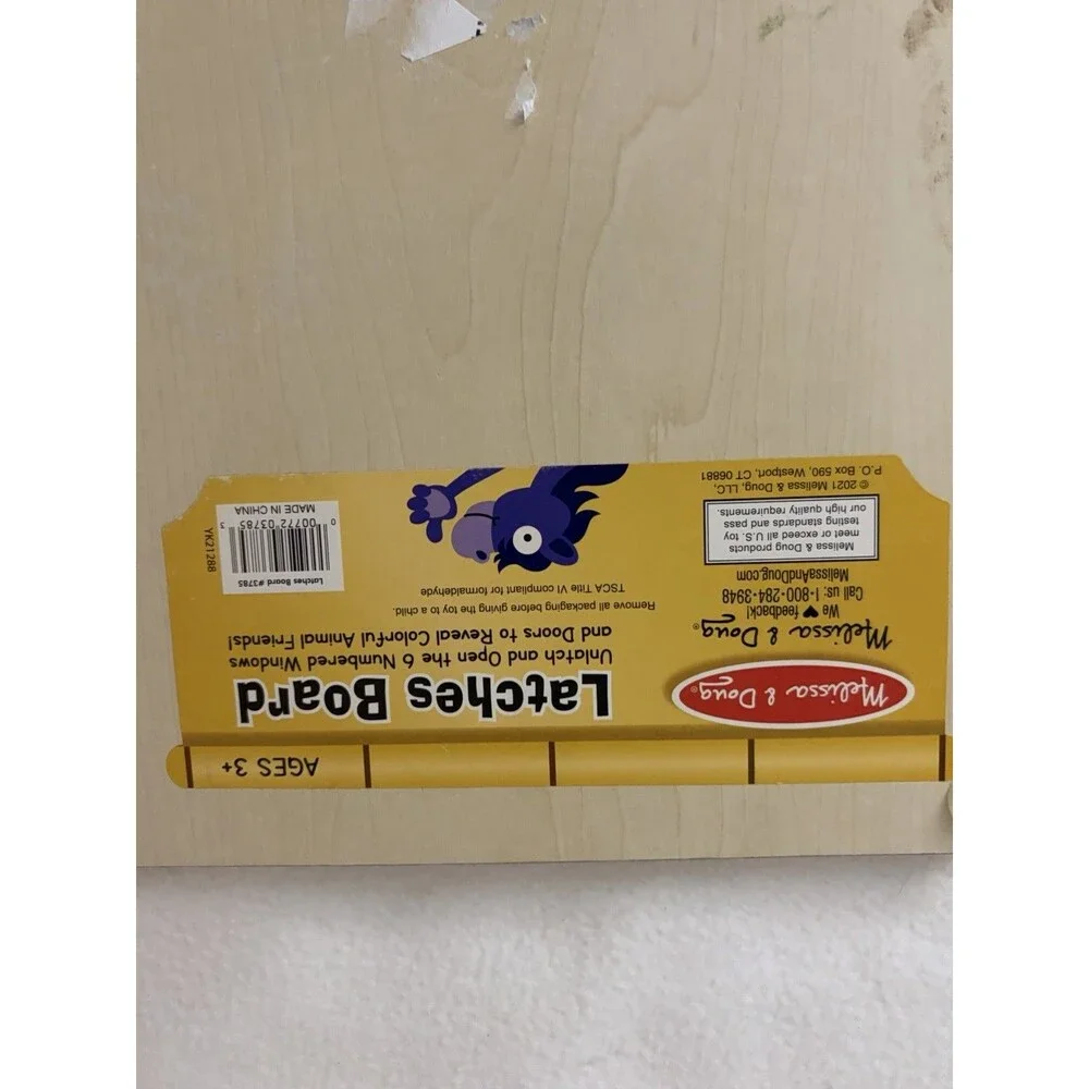 Melissa & Doug Latches Board Kids Wooden Montessori Learning Activity Toy